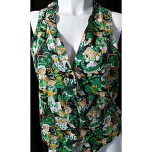 CAPELLI DESIGNS UNISEX LUCKY CLOVER BEARS VEST SIZE SMALL / MEDIUM MADE IN USA